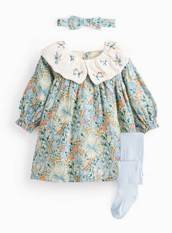 Tu x Morris & Co. 3-Piece Floral Dress Set Up to 3 mths